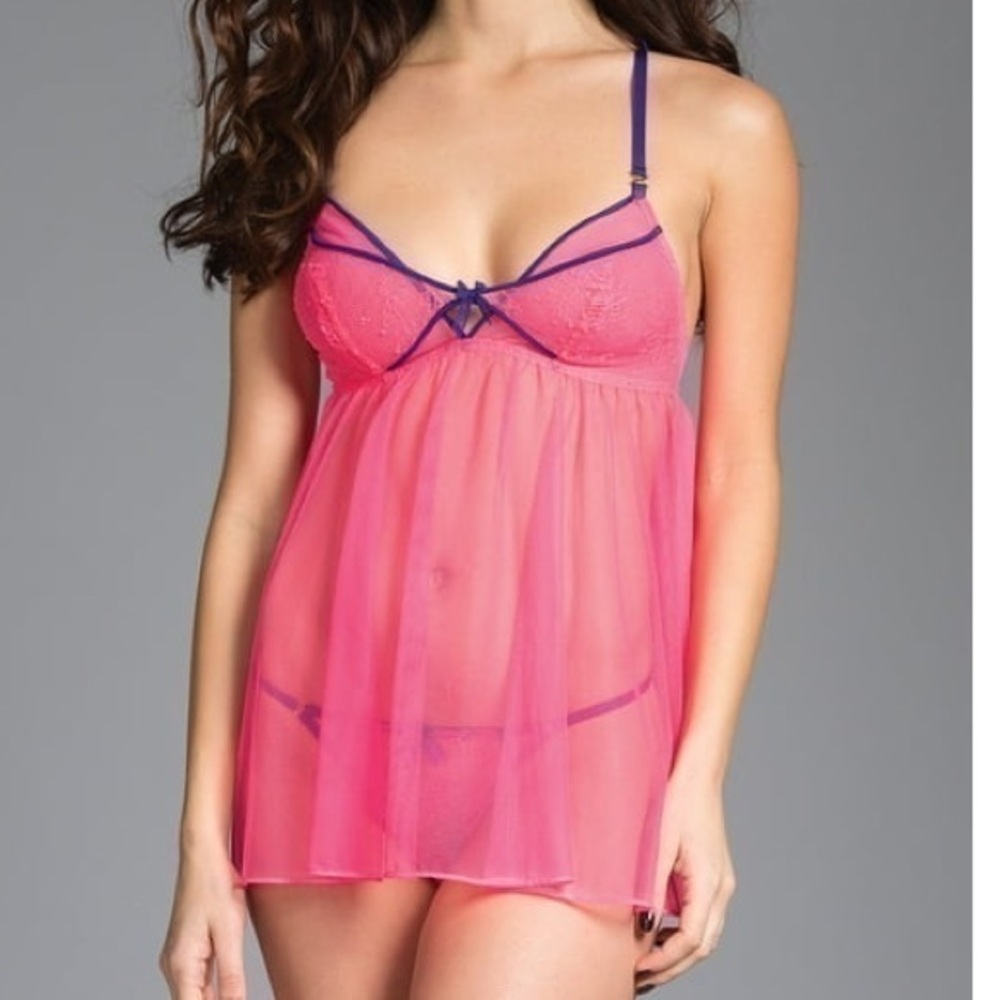 EUC Victoria's Secret Mesh Babydoll Size L